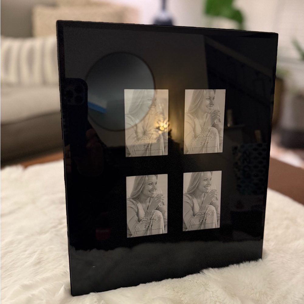 5x7 Black Glass Modern Collage Photo Frame